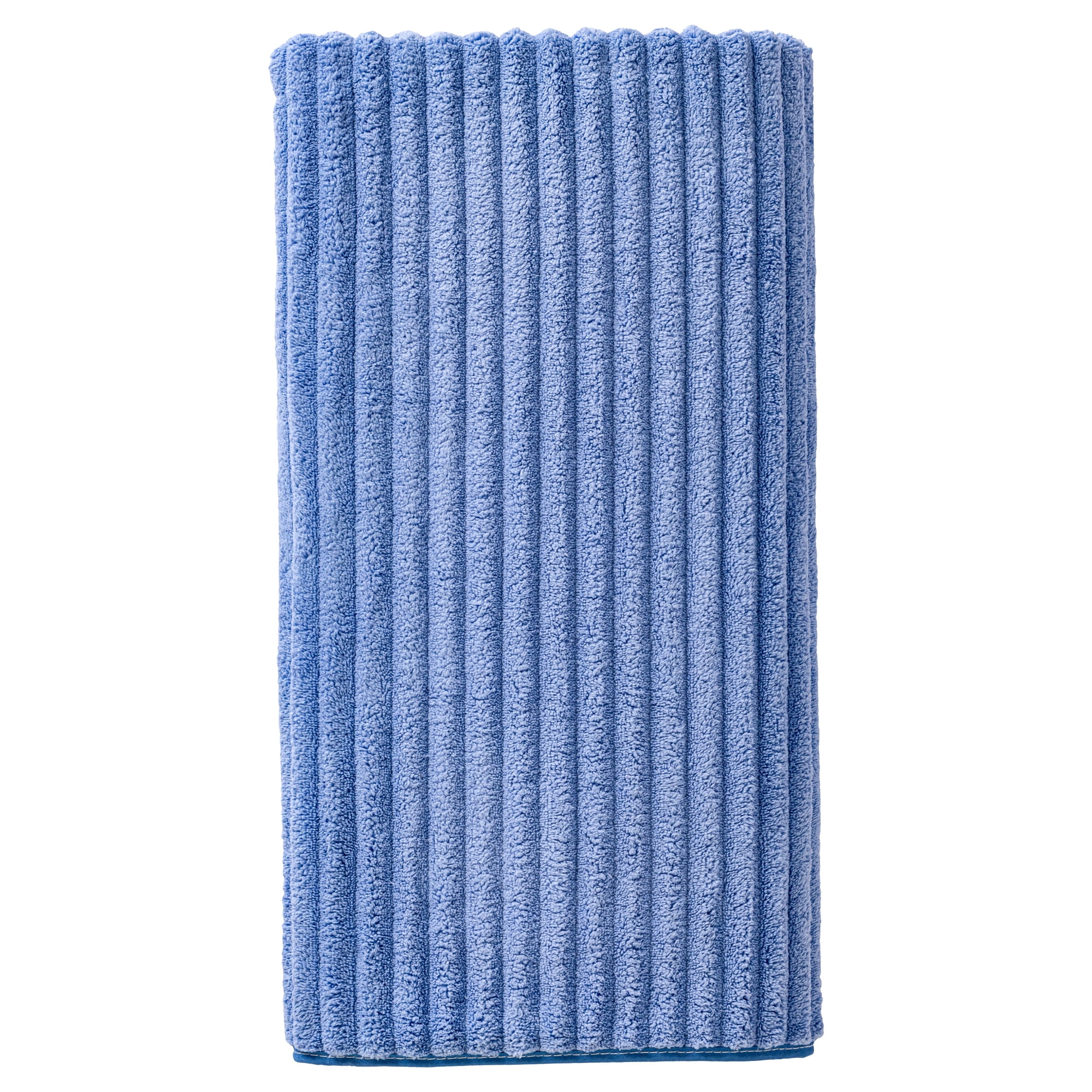Unique Bargains Soft Striped Highly Absorbent Coral Fleece Bath Towel Sky Blue 55" x 28"