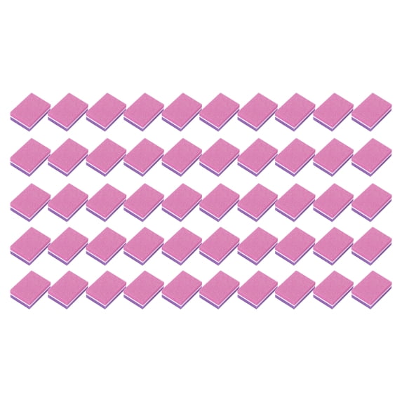 Unique Bargains Soft Two-color Mini Block Nail Buffers 50 Pcs Pink, Purple