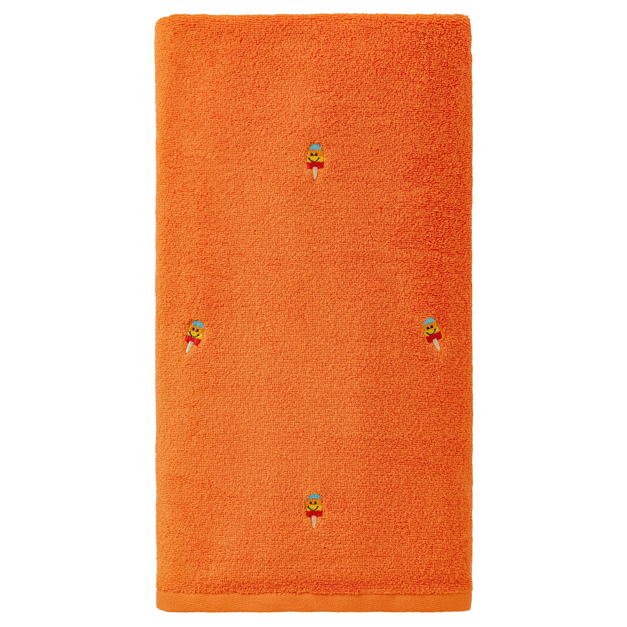 Unique Bargains Soft and Absorbent Cute Cotton Bath Towel Ice Lolly Orange 55" x 28"