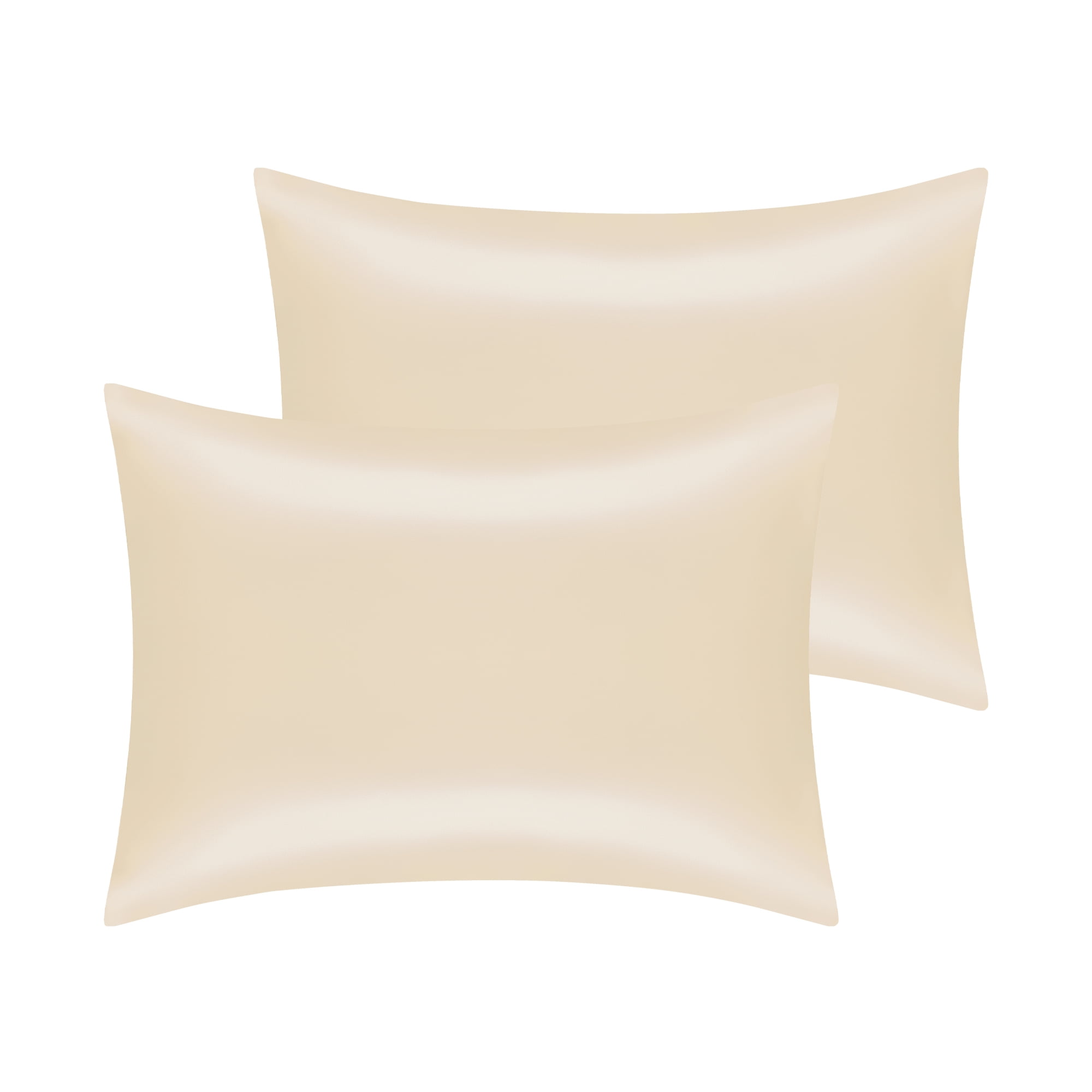 Unique Bargains Soft and Durable Envelope Closure Satin Pillowcase (2 Count) Beige Queen