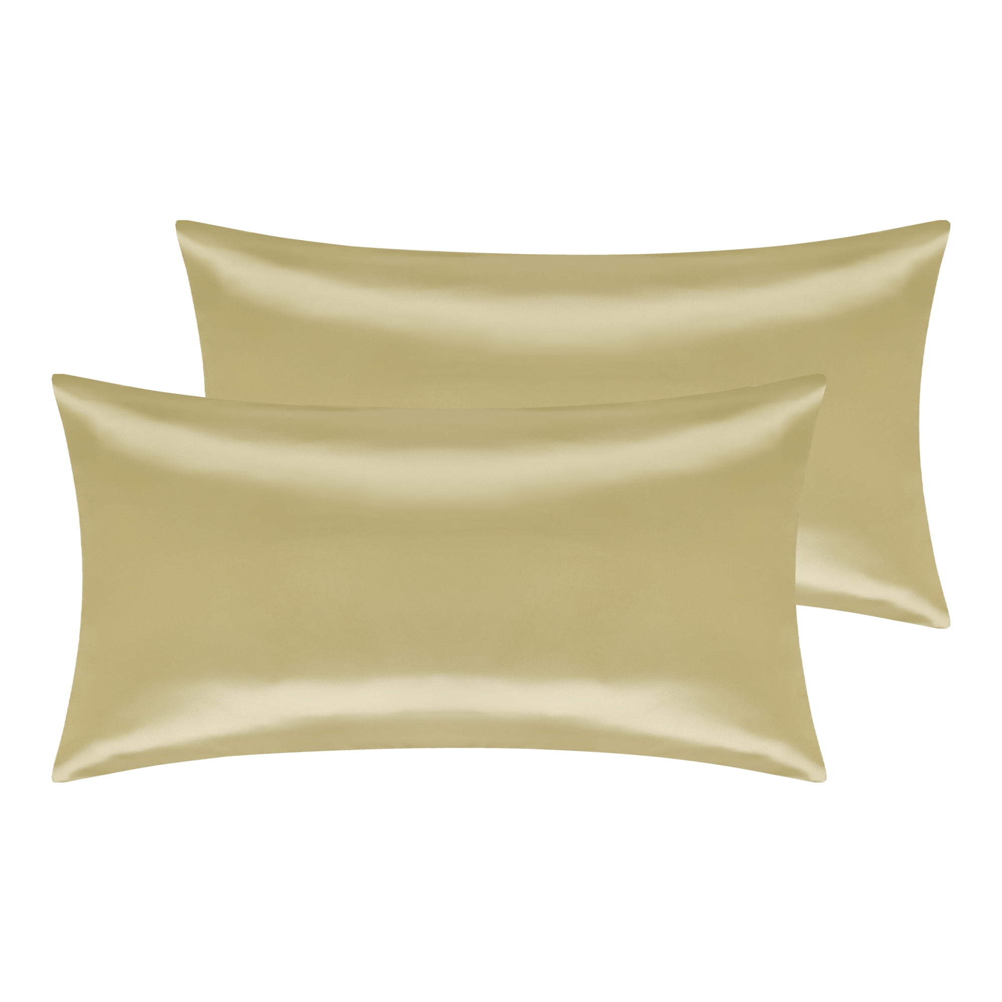 Unique Bargains Soft and Durable Envelope Closure Satin Pillowcase (2 Count) Gold King