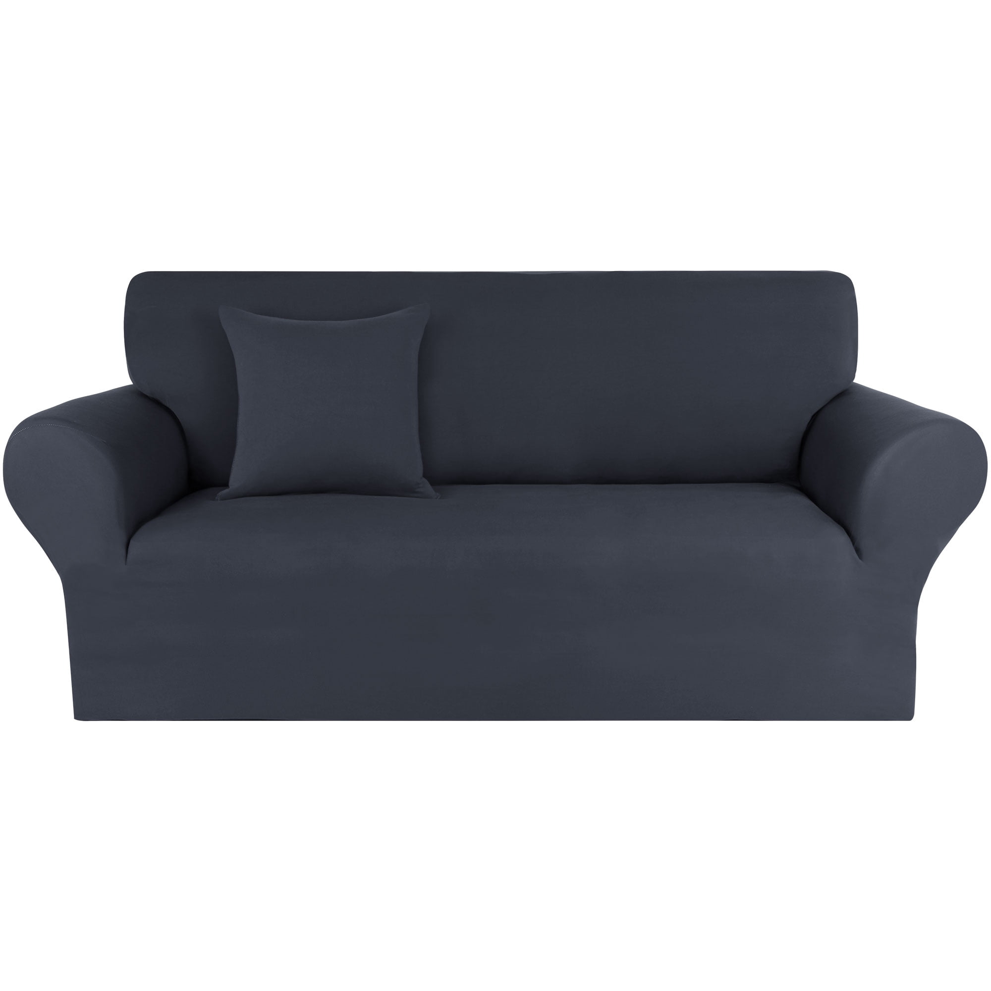 Unique Bargains Solid 1/2/3 Seater Sofa Cover Stretch Couch Slipcover Dark Gray Sofa