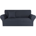thumbnail image 1 of Unique Bargains Solid 1/2/3 Seater Sofa Cover Stretch Couch Slipcover Dark Gray Sofa, 1 of 8