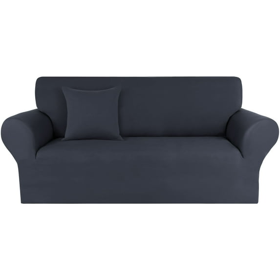 Unique Bargains Solid 1/2/3 Seater Sofa Cover Stretch Couch Slipcover Dark Gray Sofa