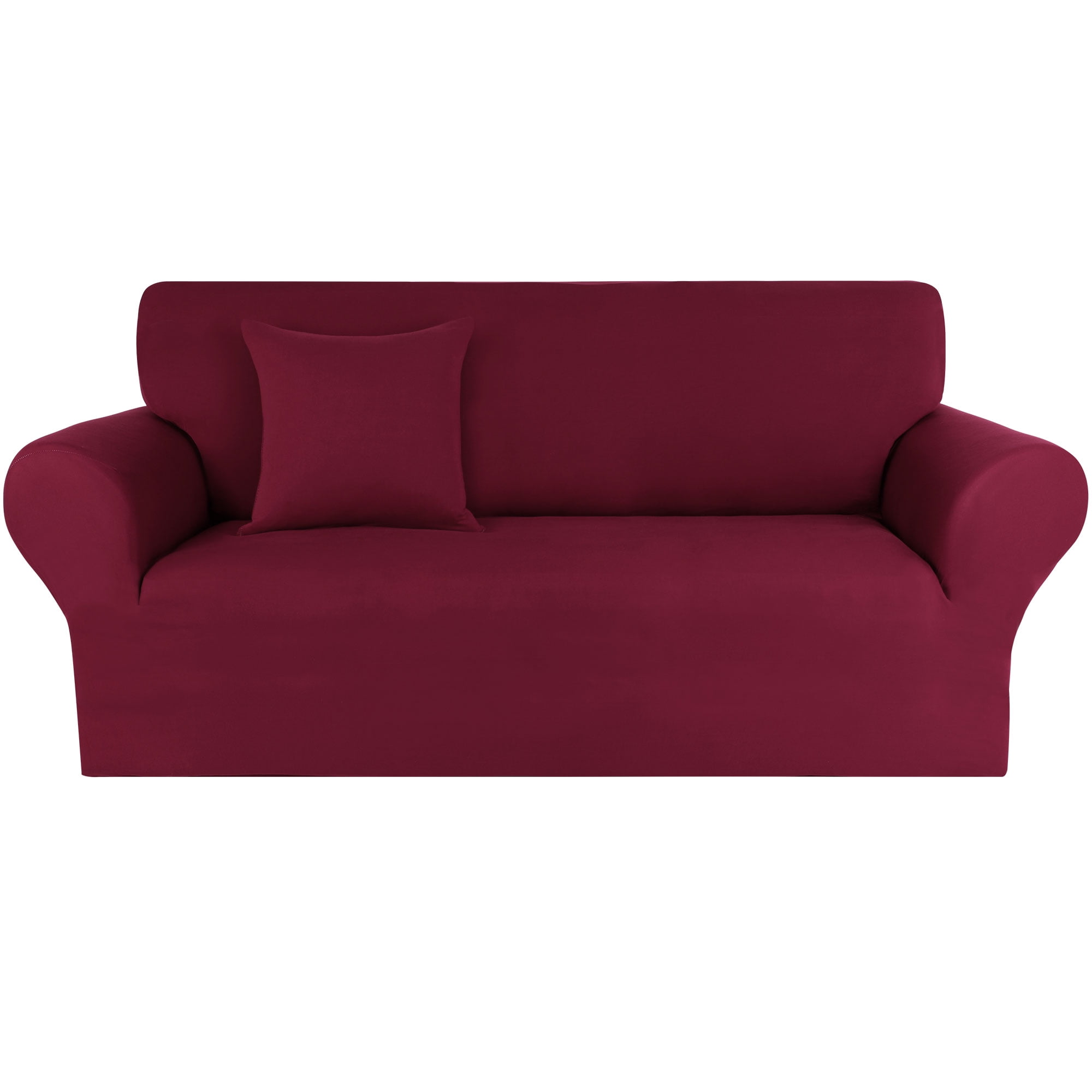 Unique Bargains Solid 1/2/3 Seater Sofa Cover Stretch Couch Slipcover Wine Sofa