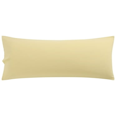 Unique Bargains Solid 90GSM Microfiber Body Pillow Case Gold 20" x 60"