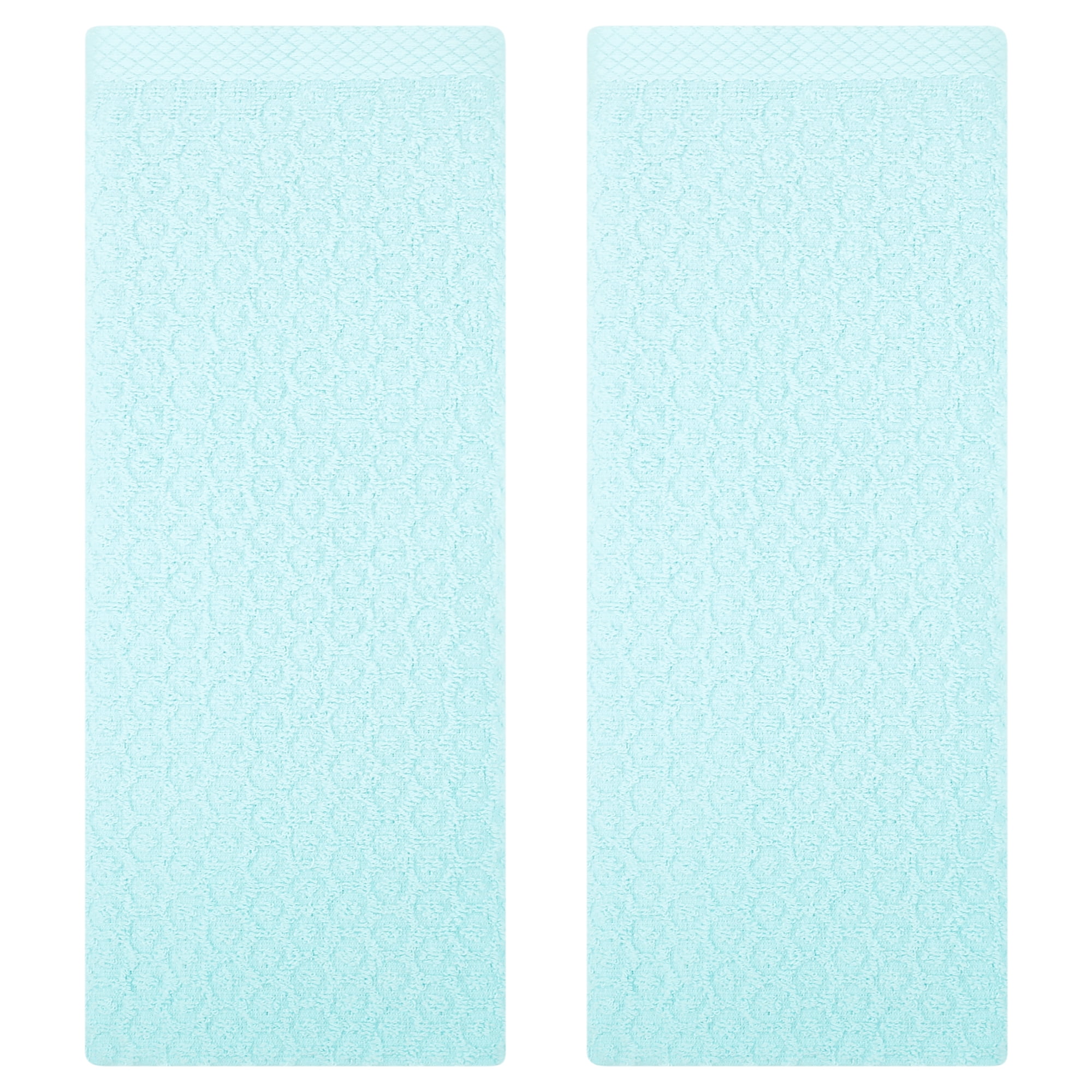 Unique Bargains Solid Bathroom Hand Towel Cotton Hand Towel Set for Kitchen Green 2-Piece
