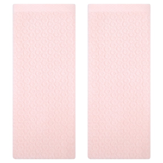 Unique Bargains Solid Bathroom Hand Towel Cotton Hand Towel Set for Kitchen Pink 2-Piece