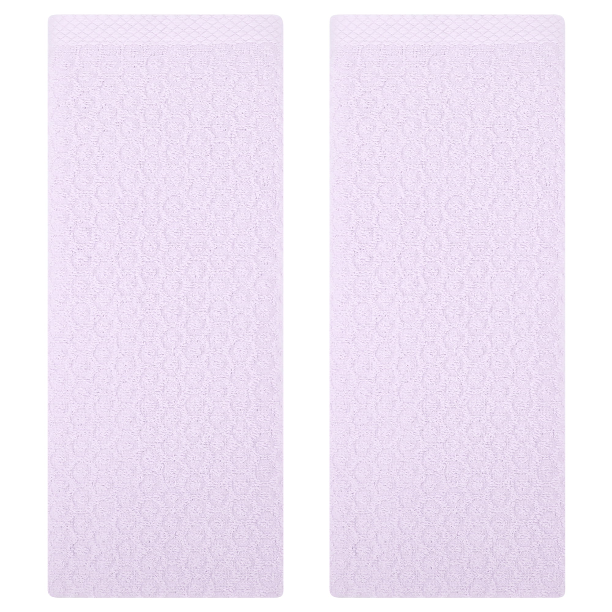 Unique Bargains Solid Bathroom Hand Towel Cotton Hand Towel Set for Kitchen Purple 2-Piece