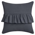 thumbnail image 1 of Unique Bargains Solid Boho Throw Pillow Covers with Ruffles Set of 1 Grey 18" x 18", 1 of 7