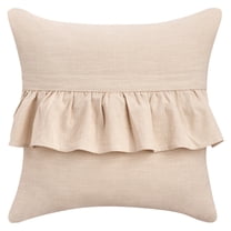 Unique Bargains Solid Boho Throw Pillow Covers with Ruffles Set of 1 Light Brown 18" x 18"