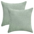thumbnail image 1 of Unique Bargains Solid Chenille Decorative Throw Pillow Covers Pack of 2 Green 18" x 18", 1 of 5