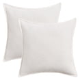 thumbnail image 1 of Unique Bargains Solid Chenille Decorative Throw Pillow Covers Pack of 2 White 18" x 18", 1 of 6