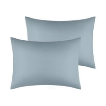 Unique Bargains Solid Color Envelope Closure Pillowcase (2 Count) Dark Gray Standard