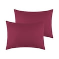 thumbnail image 1 of Unique Bargains Solid Color Envelope Closure Pillowcase (2 Count) Wine Red Queen, 1 of 6