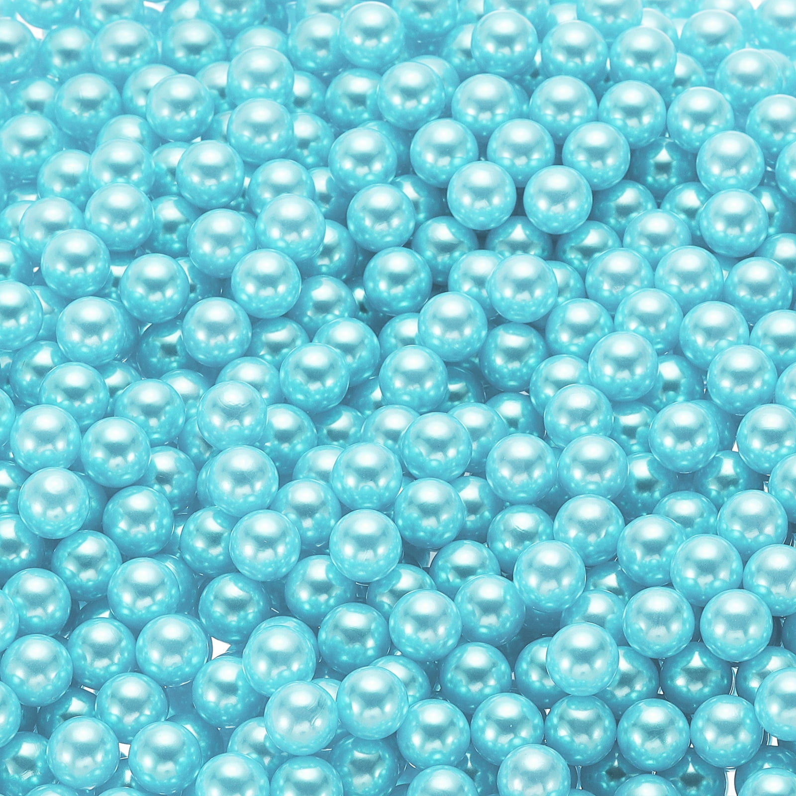Unique Bargains Solid Color Faux Pearl for Crafting No Hole Pearls for Vase Fillers Blue