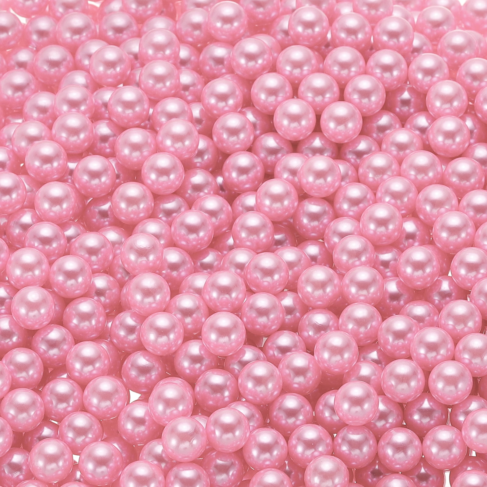 Unique Bargains Solid Color Faux Pearl for Crafting No Hole Pearls for Vase Fillers Pink