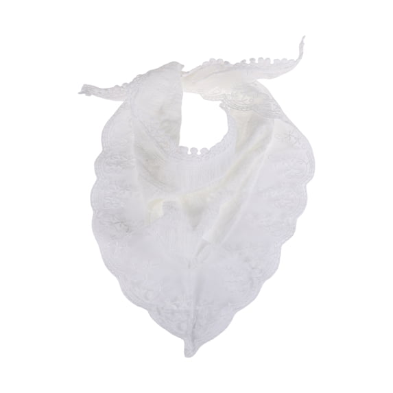 Unique Bargains Solid Color French Lace Triangle Bandana 1 Pc Pure White