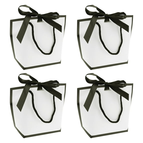 Unique Bargains Solid Color Gift Bags 4 Pcs White