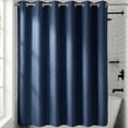 thumbnail image 1 of Unique Bargains Solid Color Linen-Like Shower Curtain Machine Washable Blue 71"W x 71"L, 1 of 5