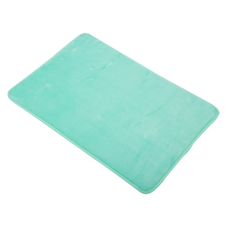 Unique Bargains Solid Color Pattern Bathroom Rugs Polyester Bath Mat Machine Washable Green 80x50cm