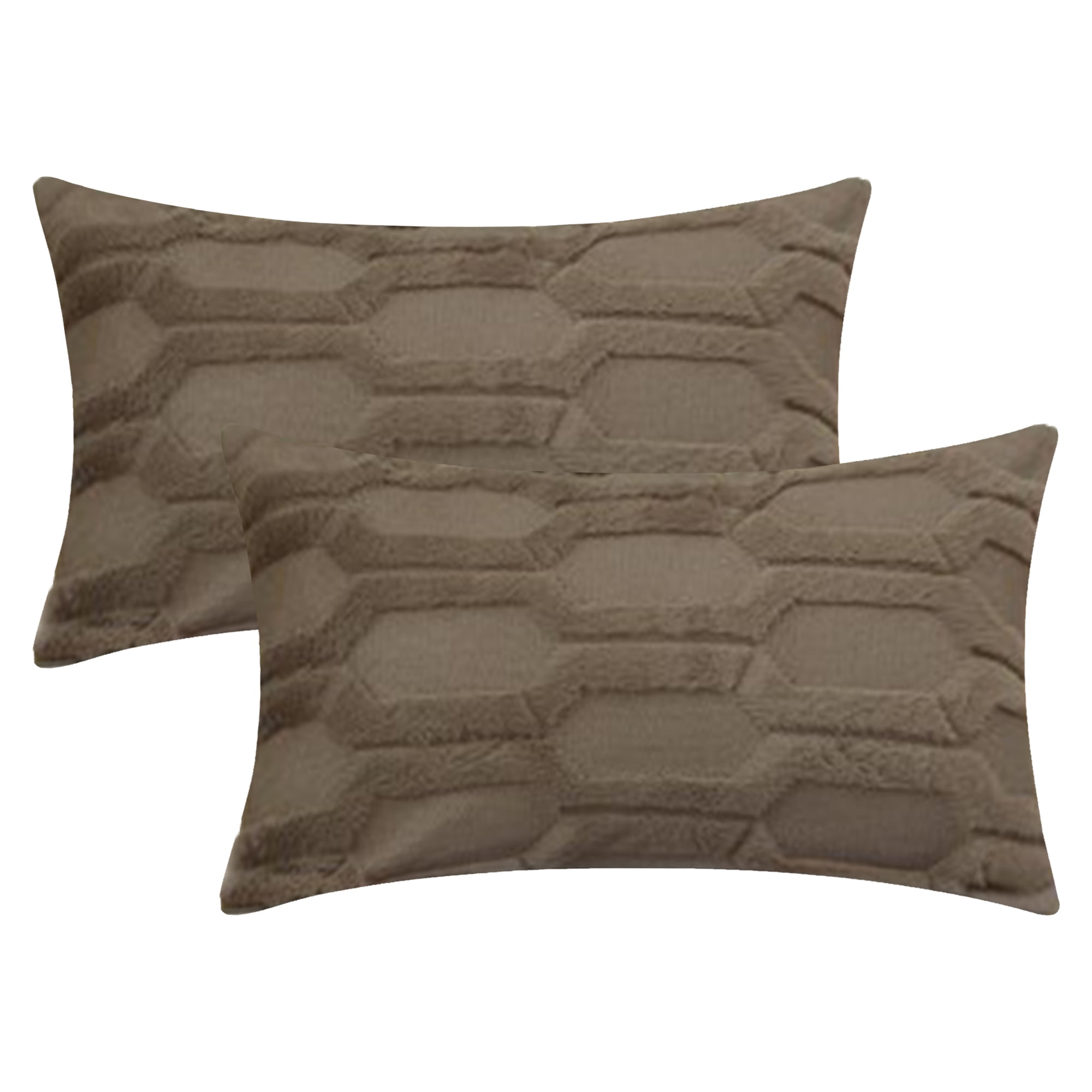 Unique Bargains Solid Color Plush Throw Pillow Covers Grey 12" x 20"