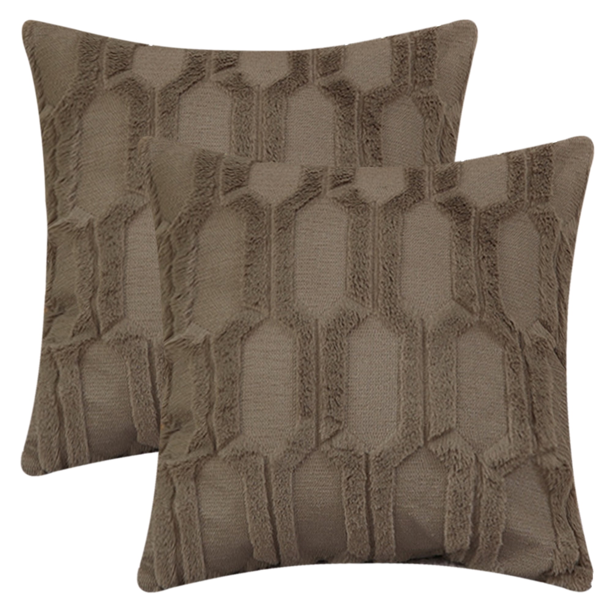 Unique Bargains Solid Color Plush Throw Pillow Covers Grey 18" x 18"
