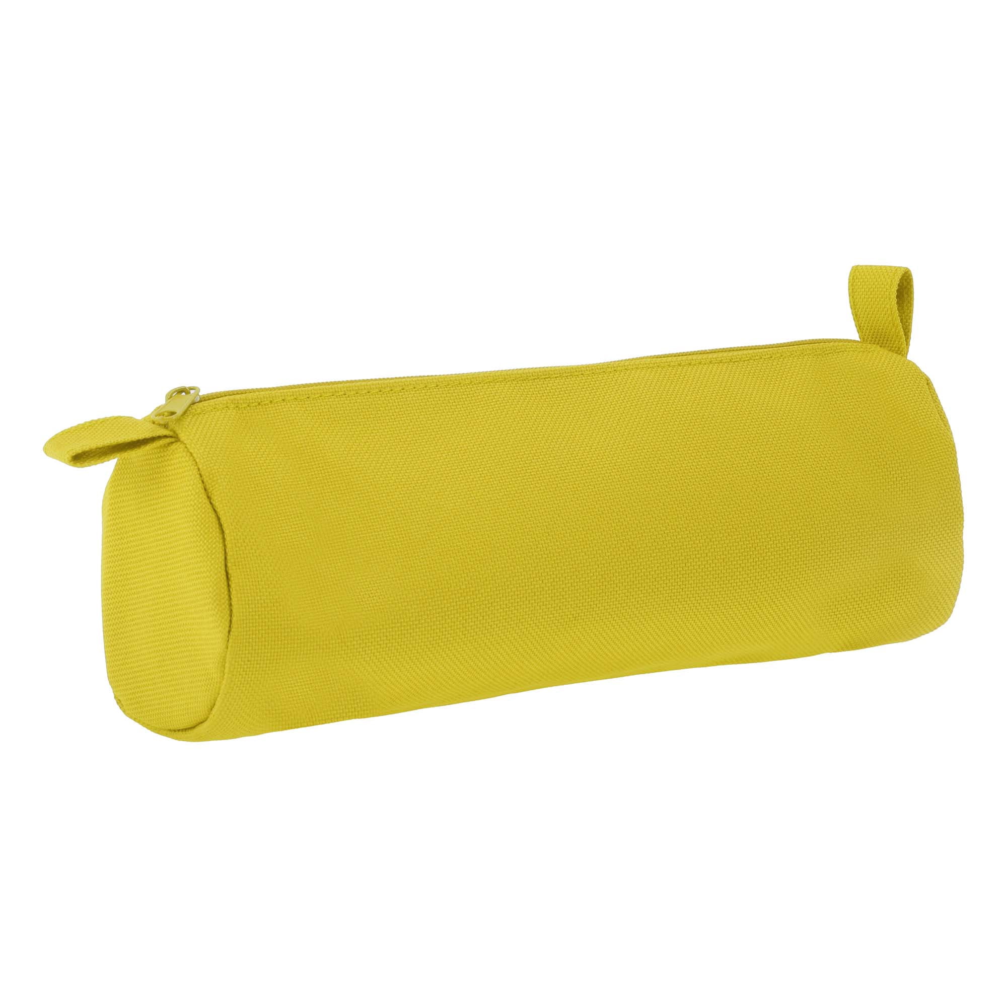 Unique Bargains Pencil Pouch, Solid Color Zipper Pen Case for Office and School Use Yellow