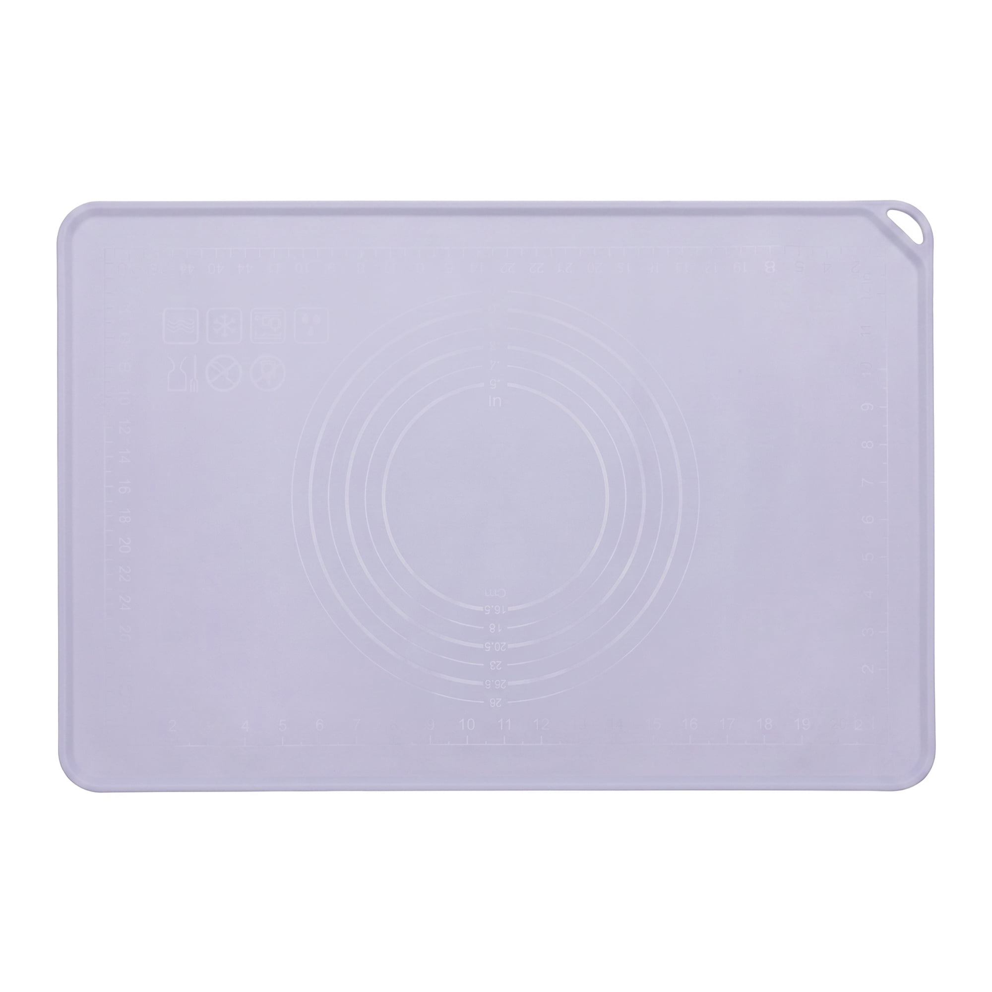 Unique Bargains Solid Color Silicone Pastry Baking Mat with Measurements Purple 15.7"x23.6"