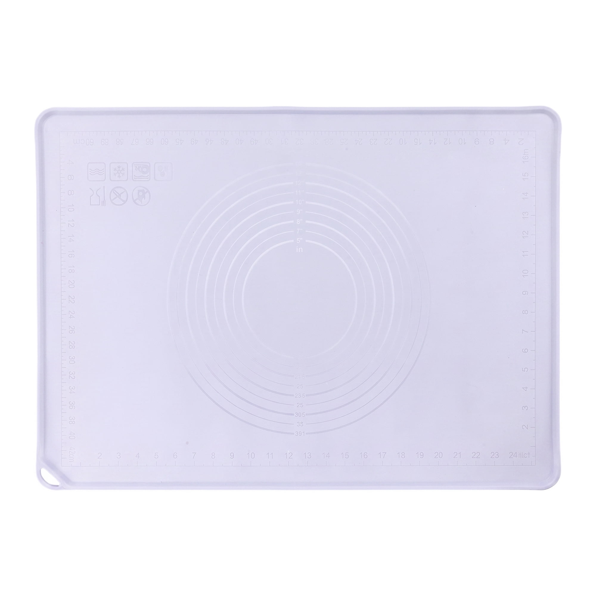 Unique Bargains Solid Color Silicone Pastry Baking Mat with Measurements Purple 19.7"x27.6"