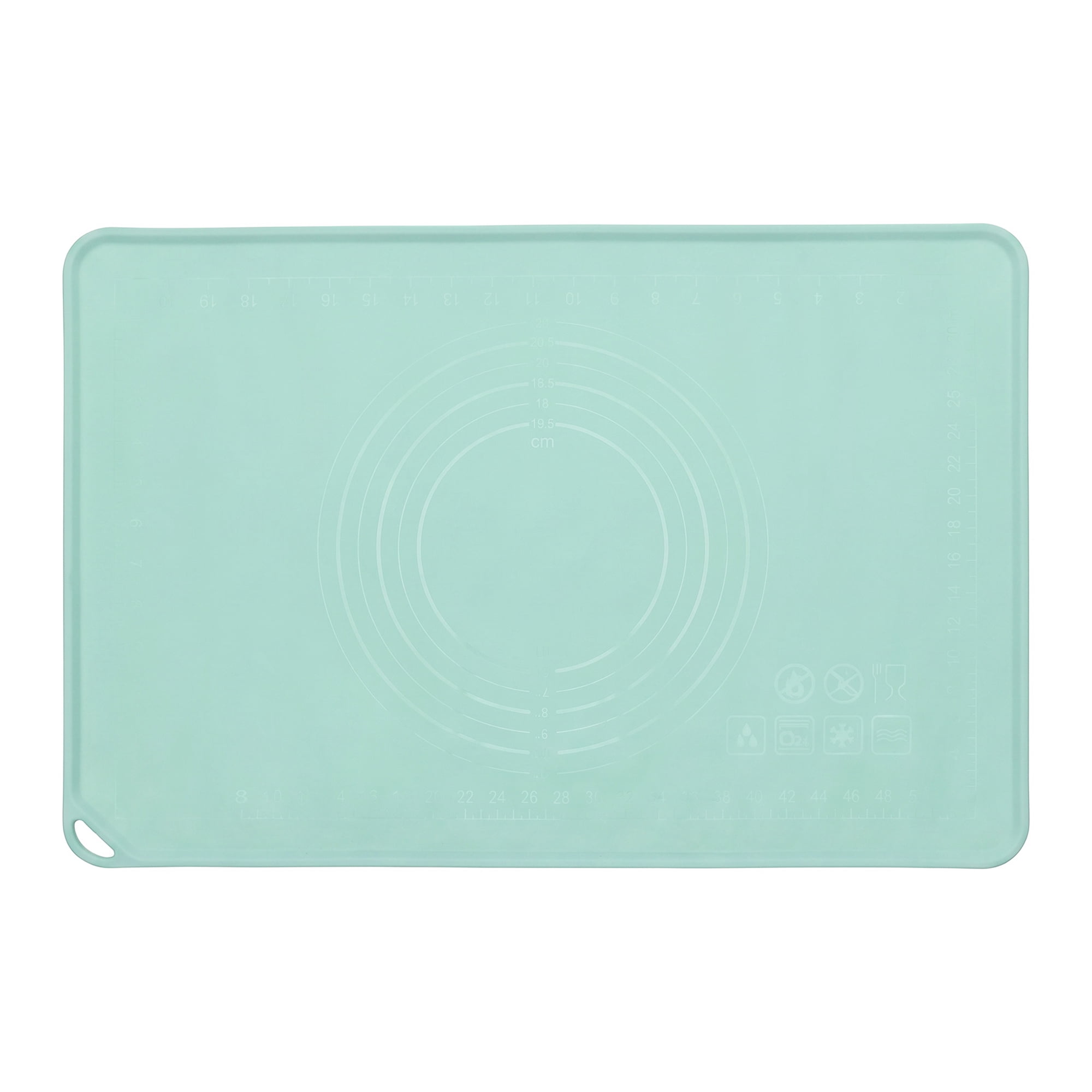 Unique Bargains Solid Color Silicone Pastry Baking Mat with Measurements Green 15.7"x23.6"