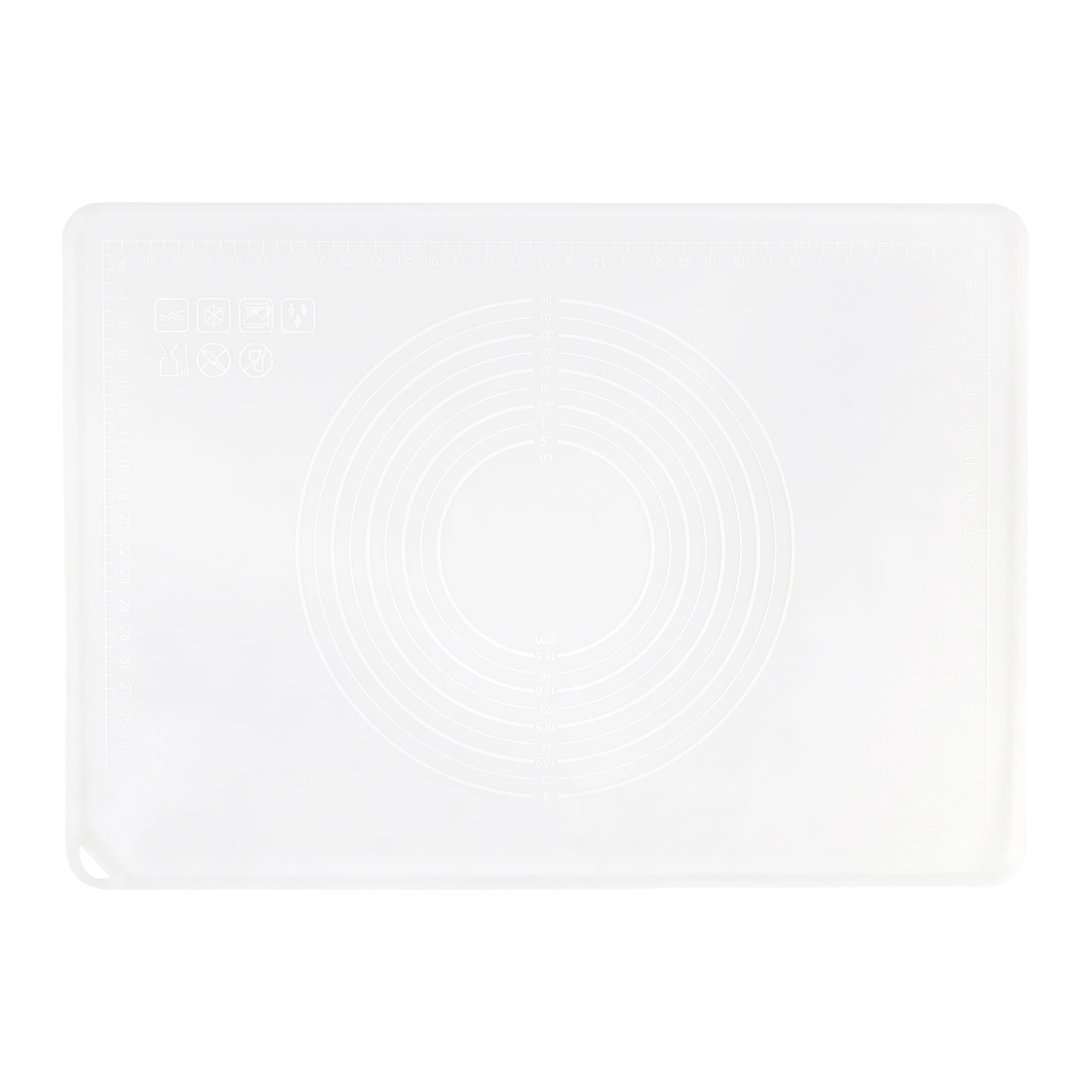 Unique Bargains Solid Color Silicone Pastry Baking Mat with Measurements White 19.7"x27.6"