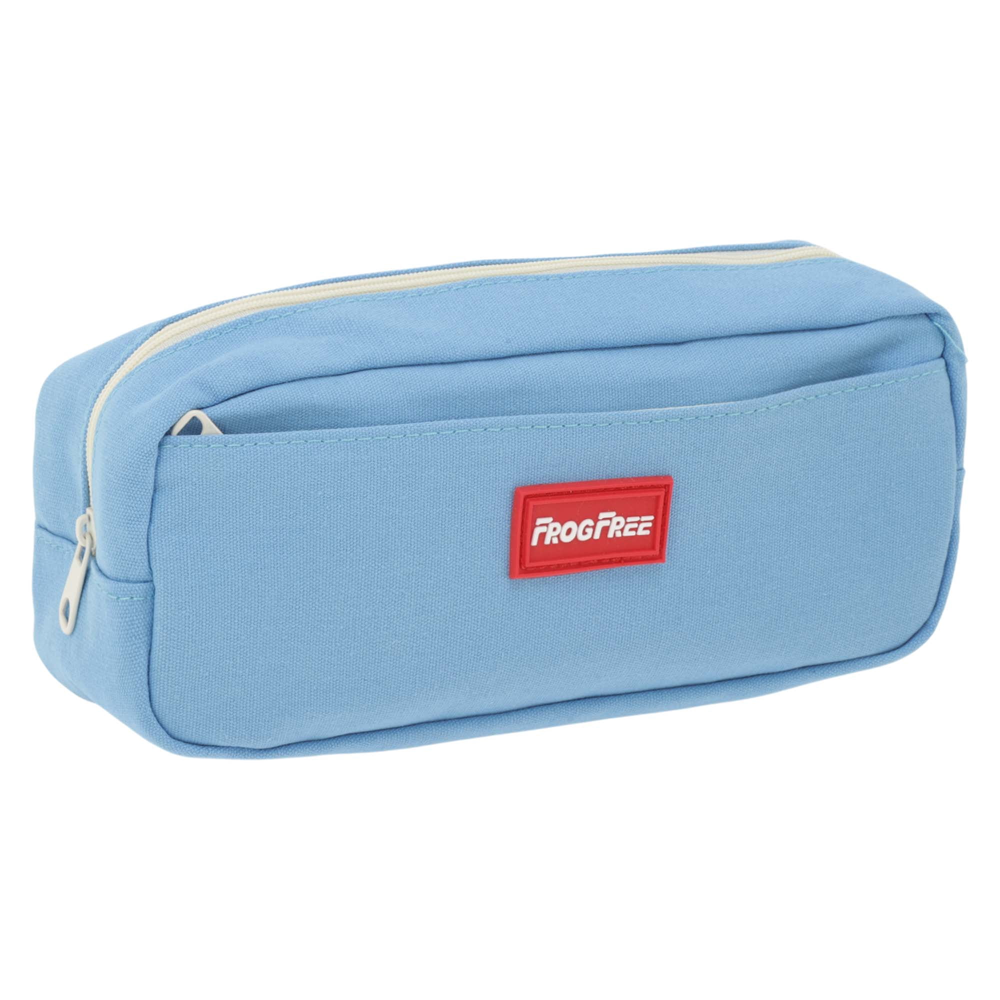 Unique Bargains Solid Color Square Stationery Bags with Zipper Sky Blue