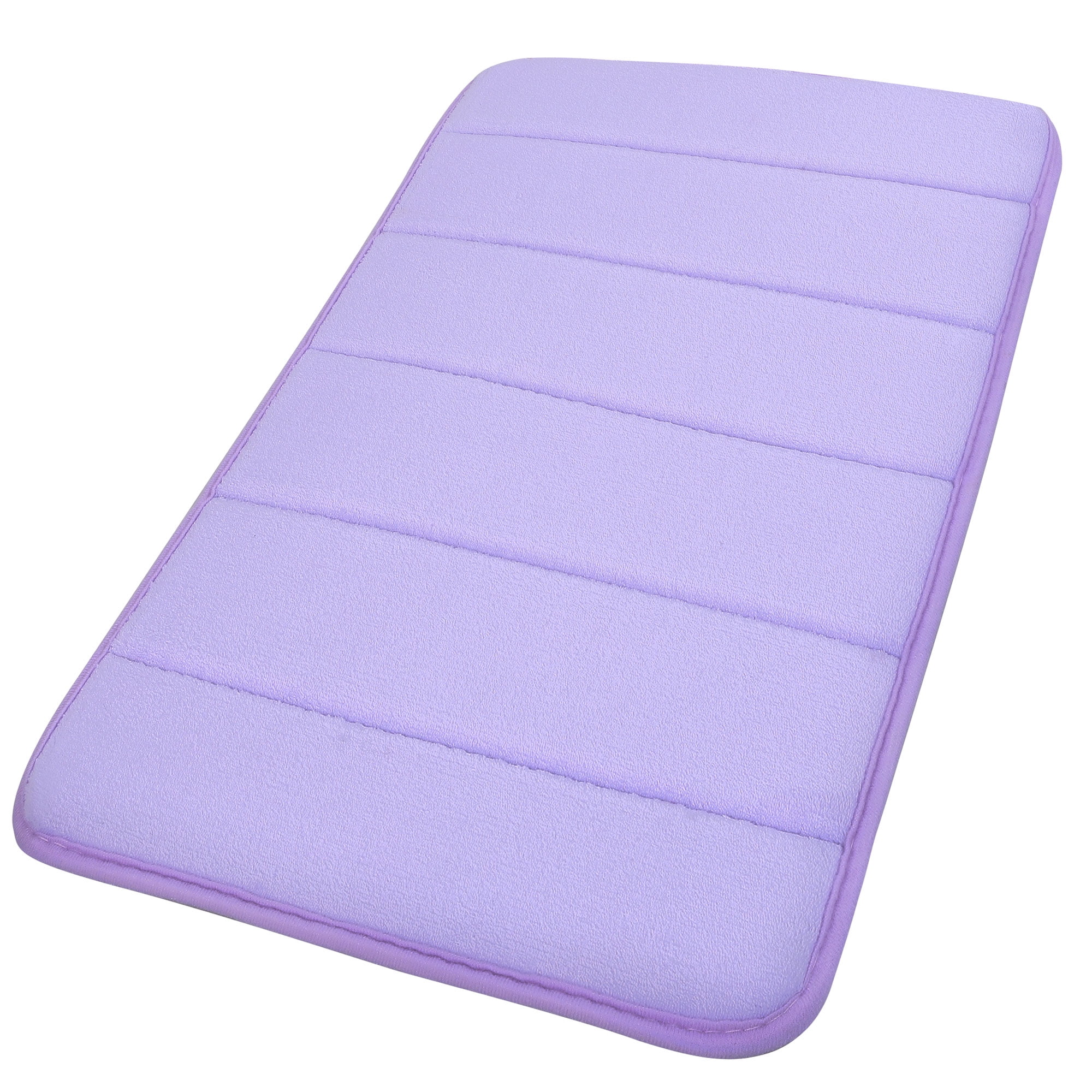 Unique Bargains Solid Contemporary Memory Foam Bath Rug Purple 32"x20