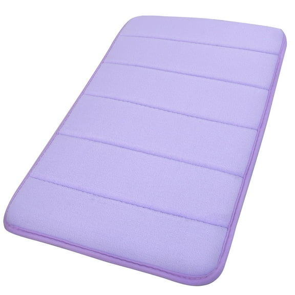 Unique Bargains Solid Contemporary Memory Foam Bath Rug Purple 32"x20"