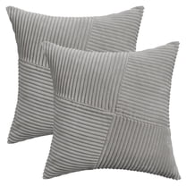 Unique Bargains Solid Corduroy Throw Pillow Covers Set of 2 Grey 18" x 18"