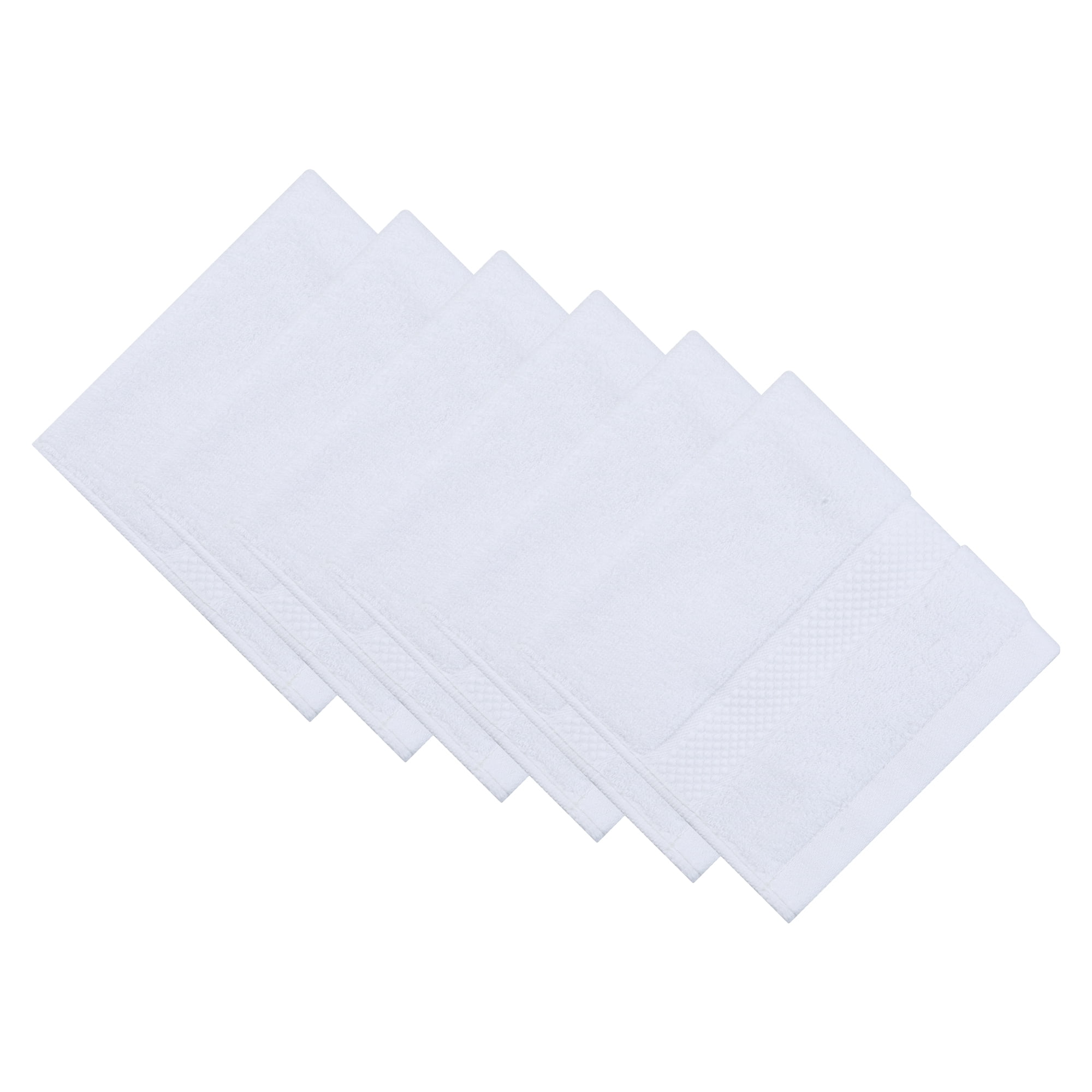 Unique Bargains Solid Cotton 13" x 13" Soft Absorbent Reusable Washcloths White 6pk