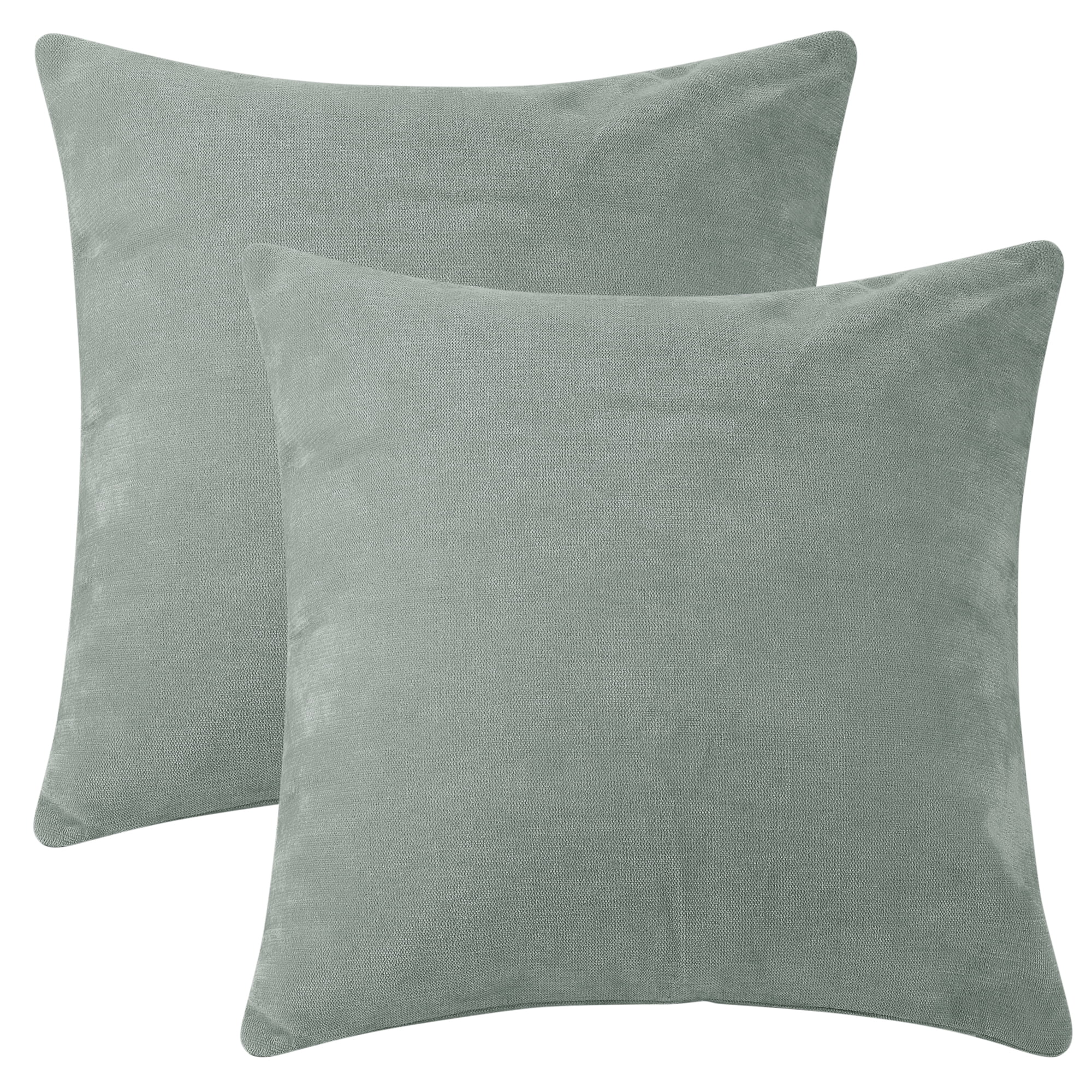 Unique Bargains Solid Couch Sofa Chenille Throw Decorative Pillow Covers (2 Count) Dark Gray 18" x 18"