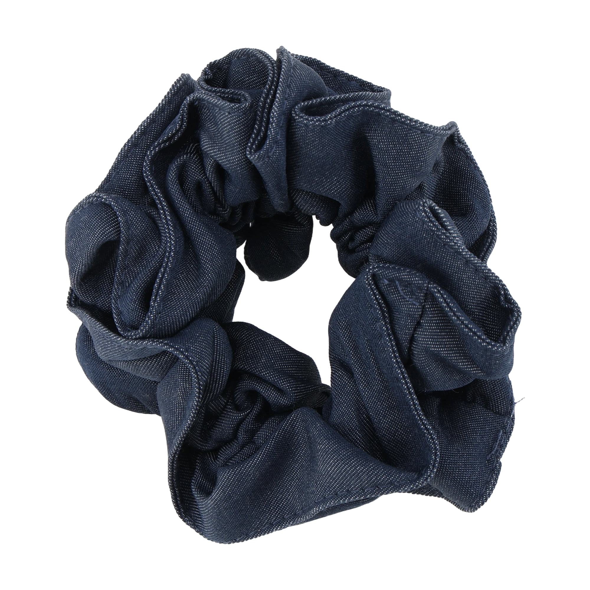 Unique Bargains Solid Denim Hair Ties Fashionable Daily Use Dark Blue Large
