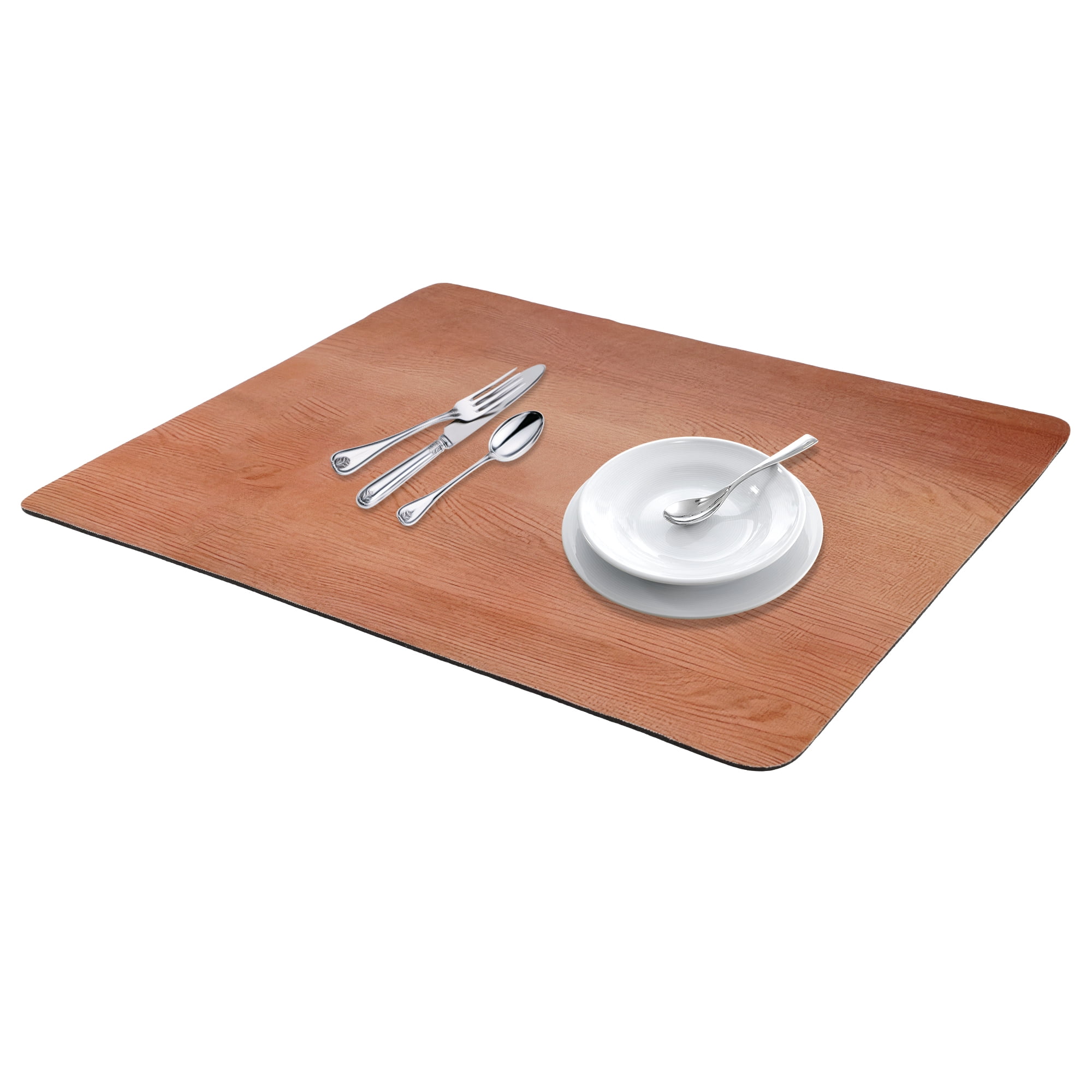 Unique Bargains Solid Dish Drying Mats for Kitchen Counter Light Brown 19.7*15.7 inch