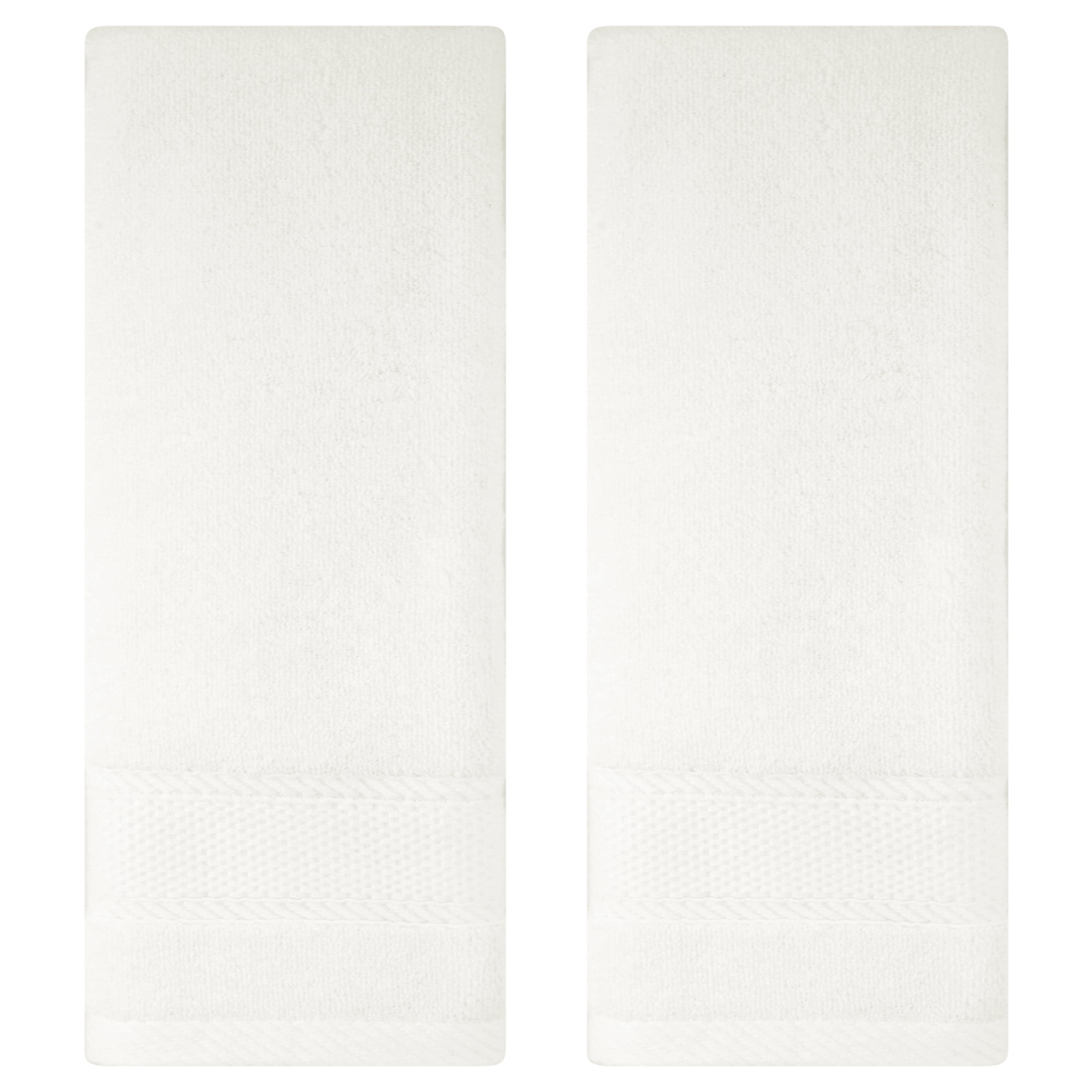Unique Bargains Solid Hand Towel Set Cotton Face Towels Absorbent Light Yellow 2-Piece