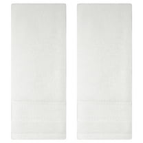 Unique Bargains Solid Hand Towel Set Cotton Face Towels Absorbent White 2-Piece
