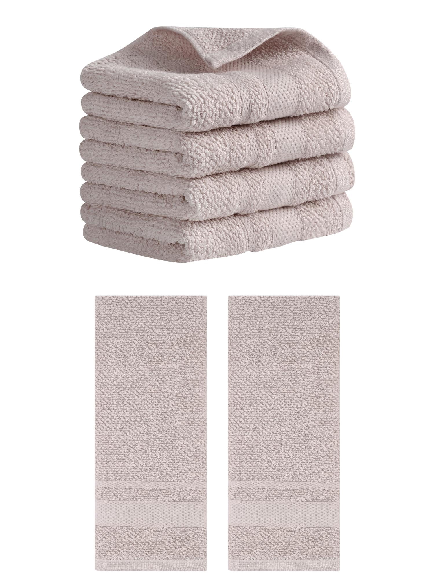 Unique Bargains Solid Hand Towels Absorbent Towel for Bath Kitchen Brown 6 Pack