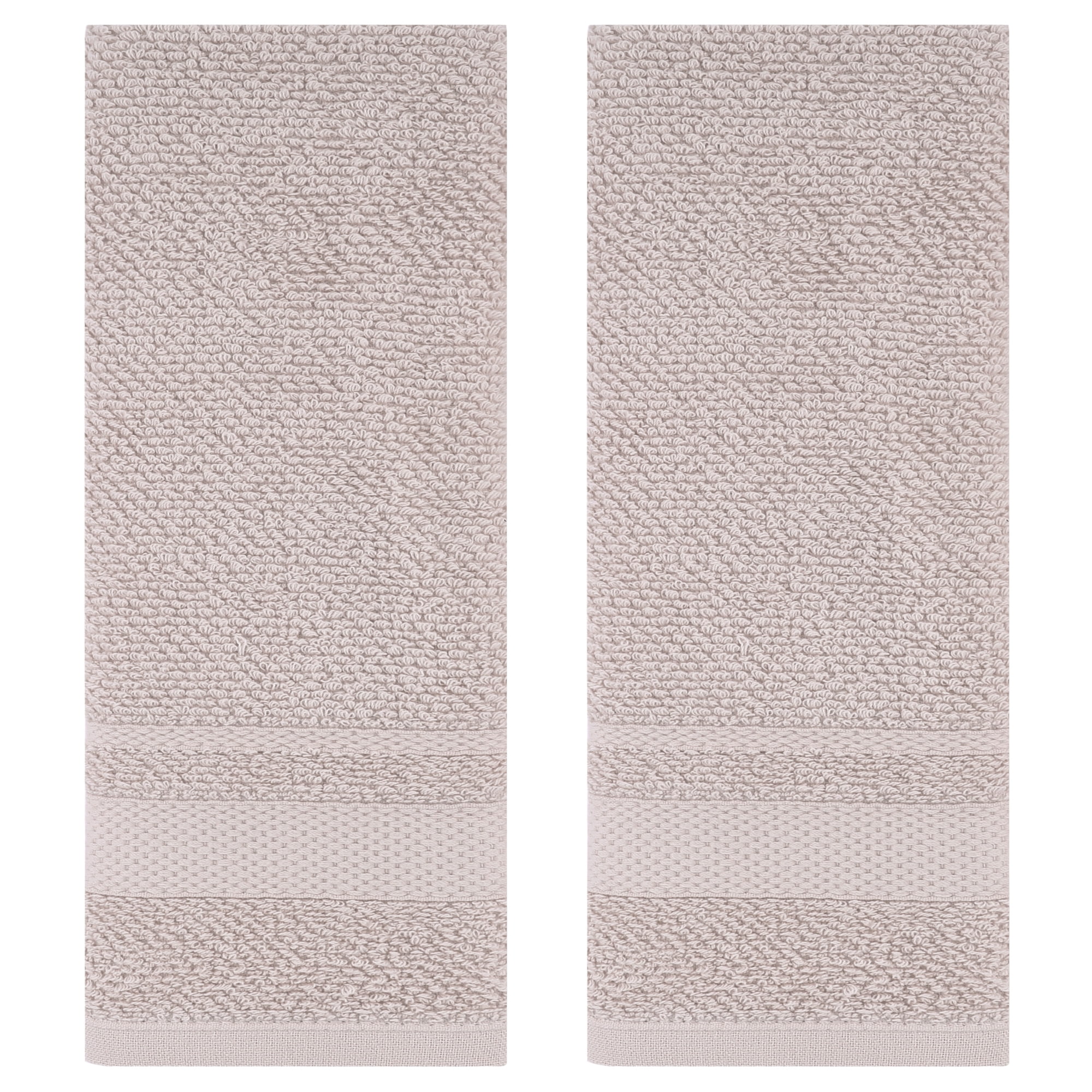 Unique Bargains Solid Hand Towels Cotton Absorbent Towel for Bath, Kitchen Brown 2-Piece