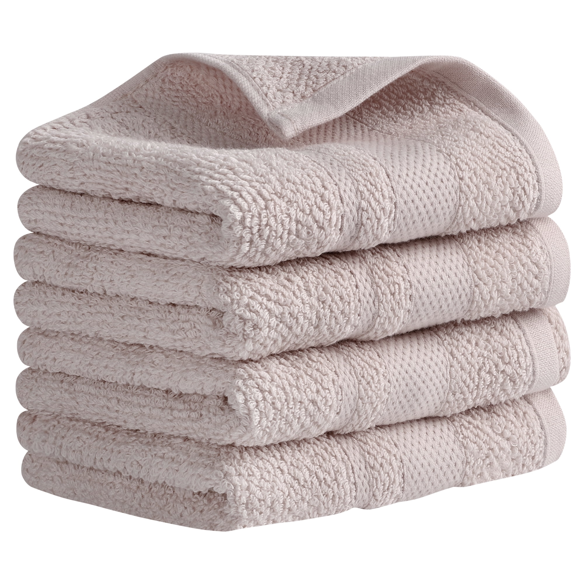 Unique Bargains Solid Hand Towels Cotton Absorbent Towel for Bath, Kitchen Brown 4-Piece
