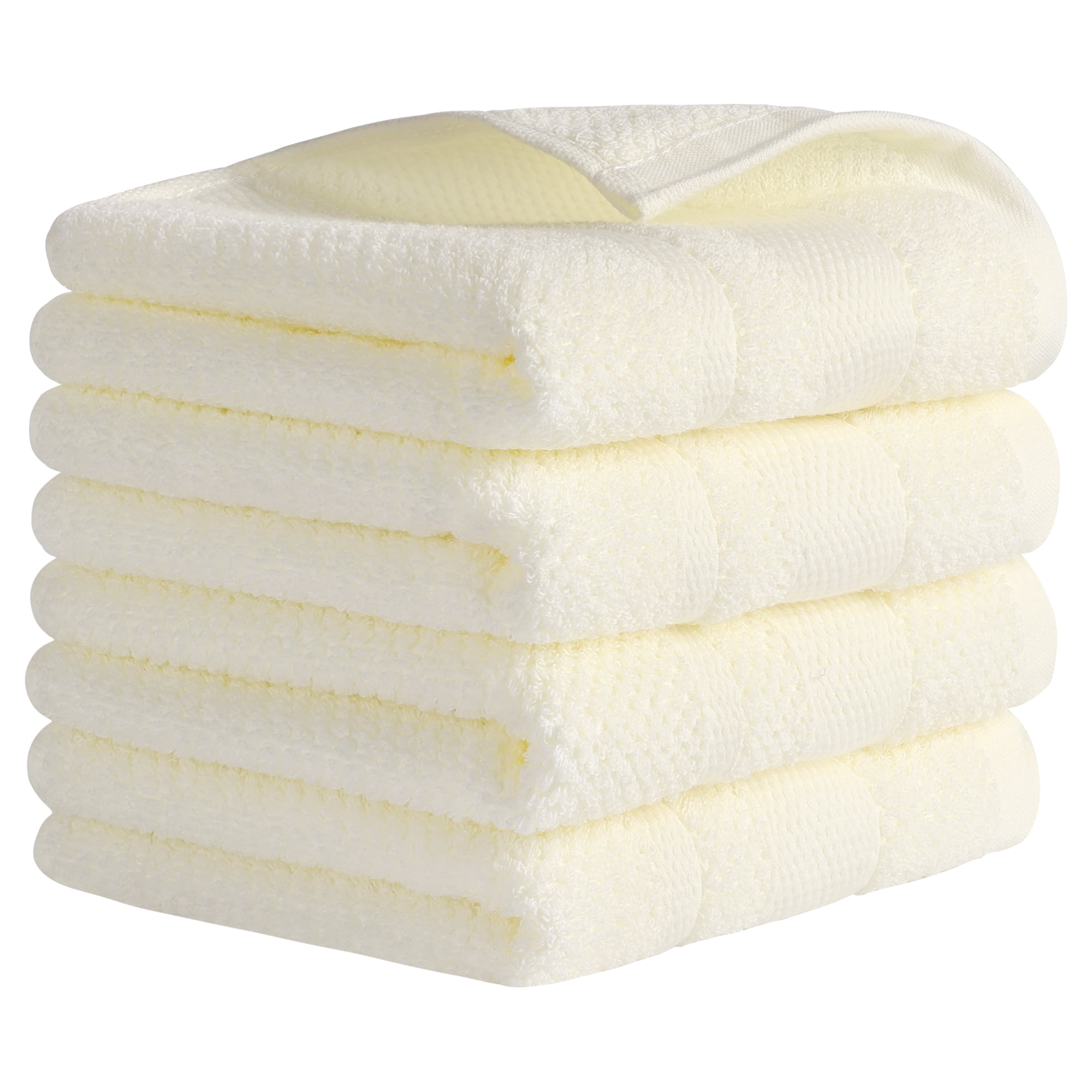 Unique Bargains Solid Hand Towels Cotton Absorbent Towel for Bath, Kitchen White 4-Piece