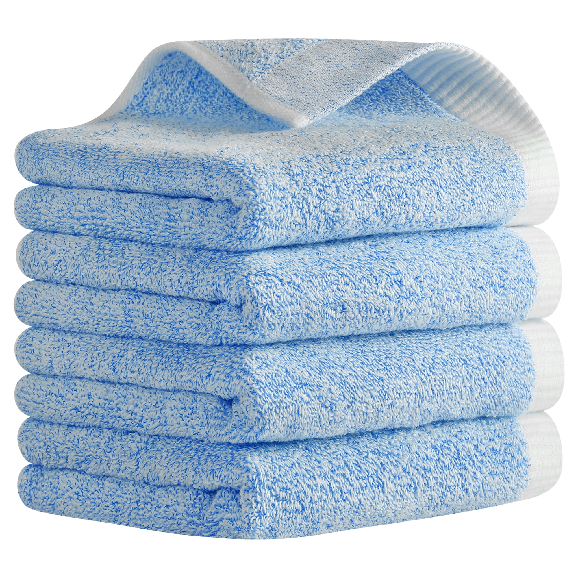 Unique Bargains Solid Hand Towels Soft Absorbent Blue 4-Pieces