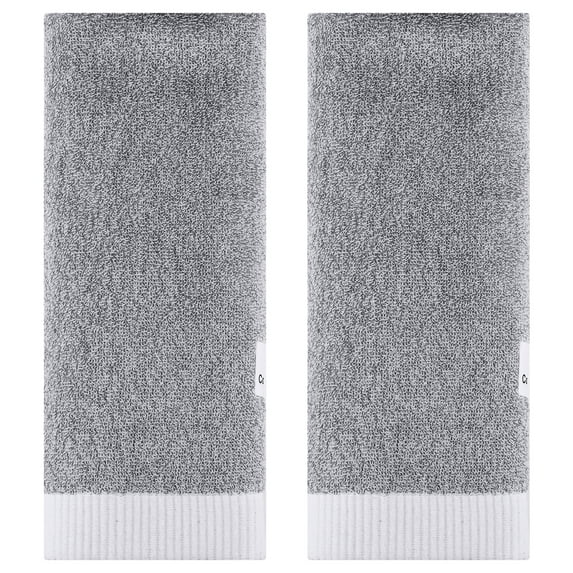 Unique Bargains Solid Hand Towels Soft Absorbent Grey 2-Pieces