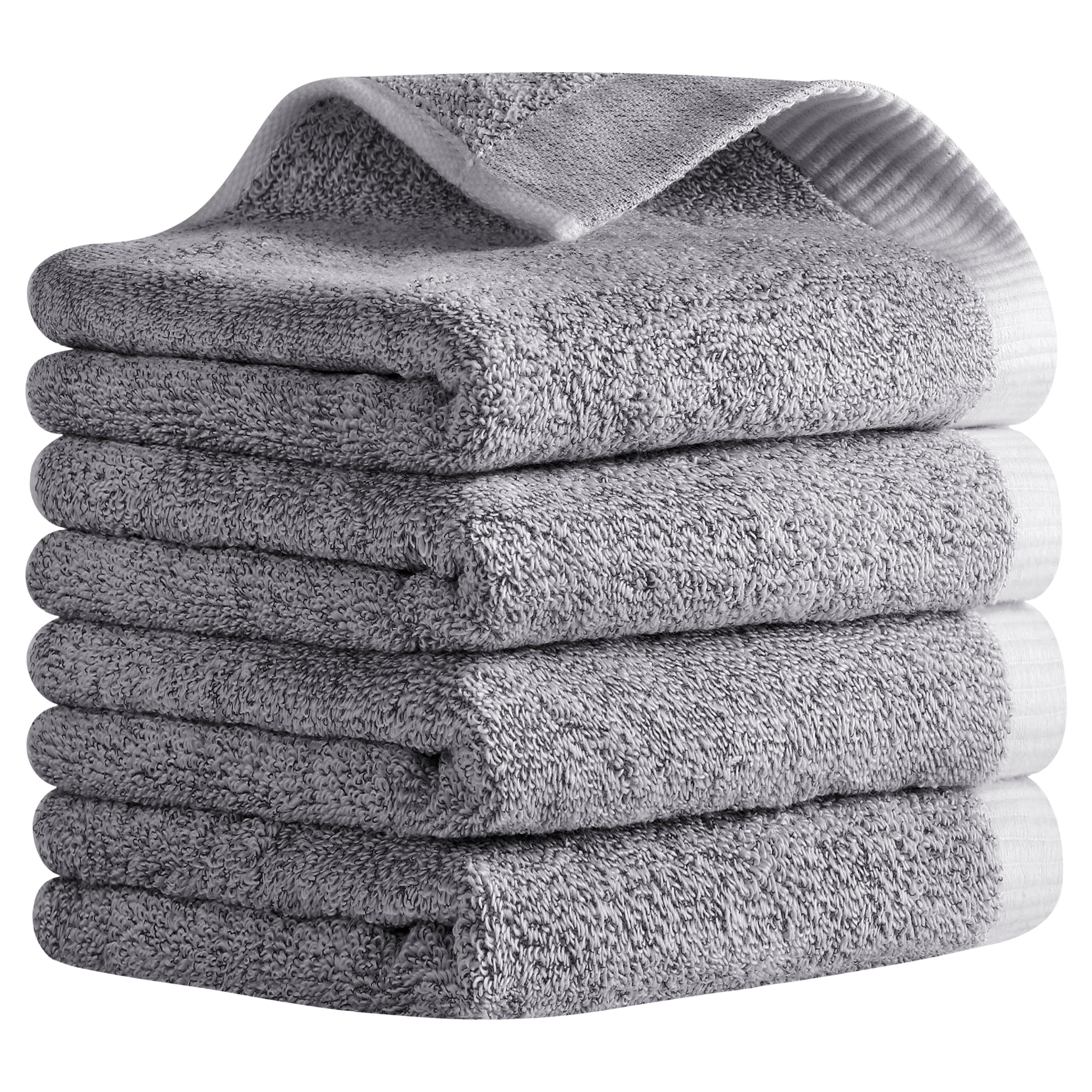 Unique Bargains Solid Hand Towels Soft Absorbent Grey 4-Pieces