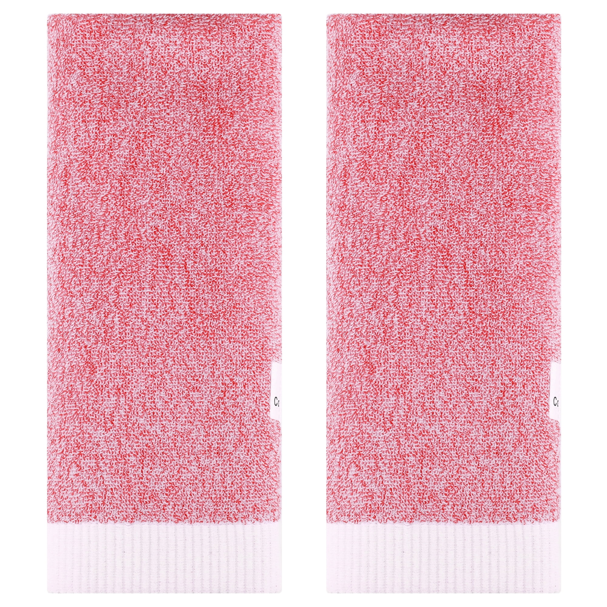 Unique Bargains Solid Hand Towels Soft Absorbent Pink 2-Pieces